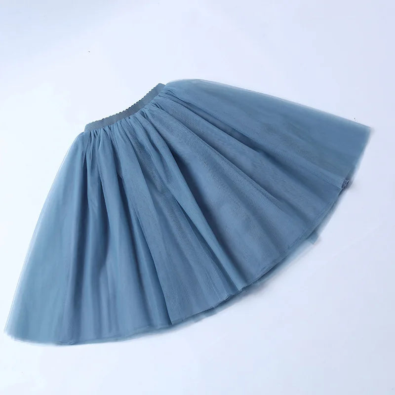 5 Layers 65cm Black Pleated Skirt Sexy Midi Tulle Skirt High Waist Full Lining Adult Tutu Korean Style Women Jupe Femme Faldas