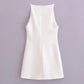 TRAF New White Black Dress Women Off Shoulder Halter Short Dresses Summer Elegant Party Dresses Bodycon Red Blue Mini Dress