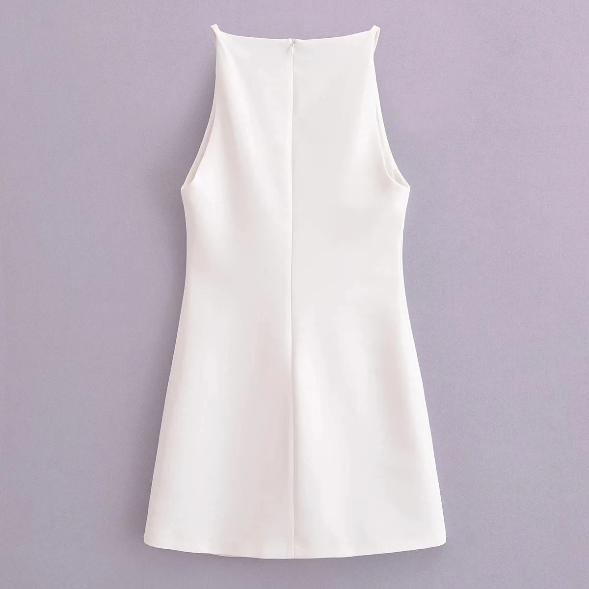 TRAF New White Black Dress Women Off Shoulder Halter Short Dresses Summer Elegant Party Dresses Bodycon Red Blue Mini Dress