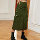 American Style Elastic Waist Denim Workwear Casual Long Dress Skirt New Arrival Women's Clothing European And American Crossbody