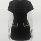 Tosssy Shiny Elegant Female MIni Dress Pocket Short Sleeve Patchwork Fashion Slim Party Dress Gown Women's Glitter Vntage Dress