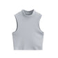 New Arrivals Yoga Fitness Camis Tanks Women Sexy Skinny Cropped Tank Tops Vintage Y2K Turtleneck Camisole Sports Tee Shirt Woman
