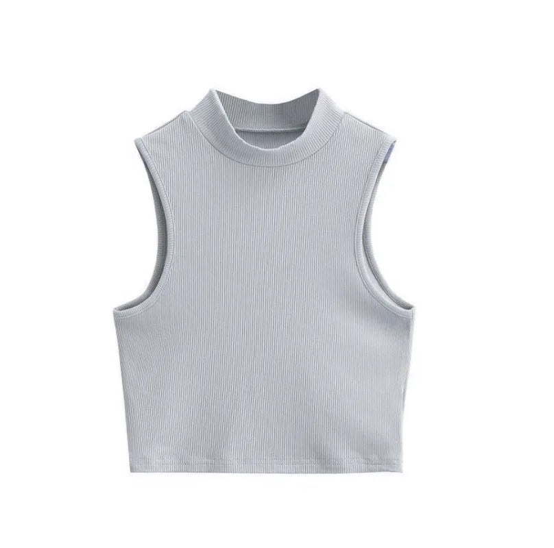 New Arrivals Yoga Fitness Camis Tanks Women Sexy Skinny Cropped Tank Tops Vintage Y2K Turtleneck Camisole Sports Tee Shirt Woman