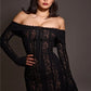 Oligai Winter Lace Long Sleeve Evening Party Dresses Women 2025 Black Sexy Elegant Maxi Dress Fashion Long Wedding Guest Dress