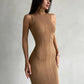 Tossy Sleeveless Knitwear Turtleneck Long Dress Female Slim Elegant Fashion Autumn 2023 Ribbed Knit Dress For Women Maxi Dress