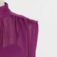 Vintage Ruched Dress For Women Stand Collar Sleeveless High Waist Chiffon Midi Dresses Female Fashion New 2025