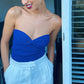 Women Summer Vintage Solid Corset Sling Short Tight Backless Bra Knitted Tank Top Strapless Pullover Bustier Tube Clothes 2025