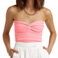 Women Summer Vintage Solid Corset Sling Short Tight Backless Bra Knitted Tank Top Strapless Pullover Bustier Tube Clothes 2025