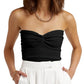 Women Summer Vintage Solid Corset Sling Short Tight Backless Bra Knitted Tank Top Strapless Pullover Bustier Tube Clothes 2025